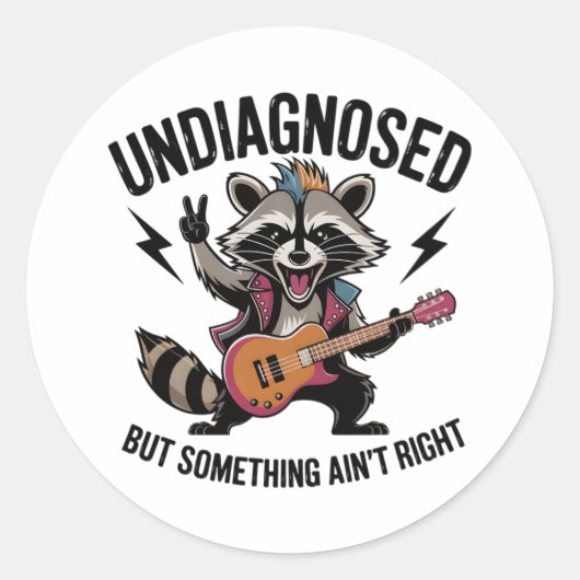 Sticker Rond Raton racoon drôle (Devant)