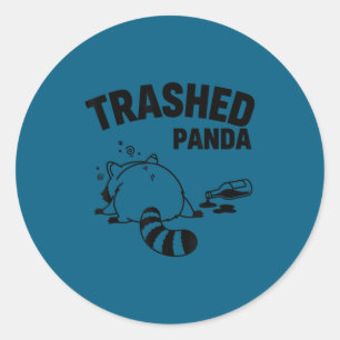 Sticker Rond Ratons laveurs panda détruits drôles obtiennent un