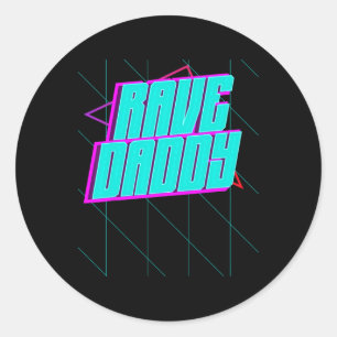 Sticker Rond Rave Daddy House Musique Techno Musique Rave Party