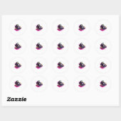 Sticker Rond Rave Skull � EDM Party Skeleton DJ (Feuille)