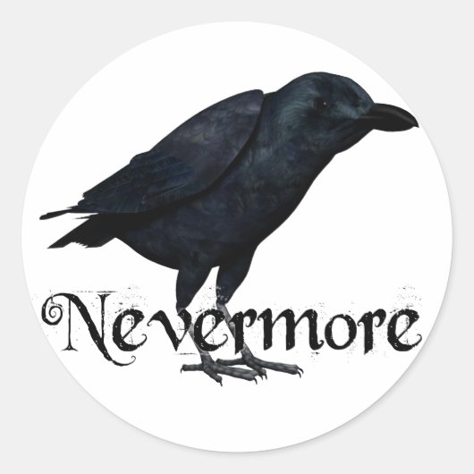 Sticker Rond Raven 3D Nevermore (Devant)