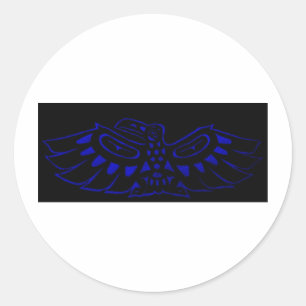 Sticker Rond Raven bleu noir