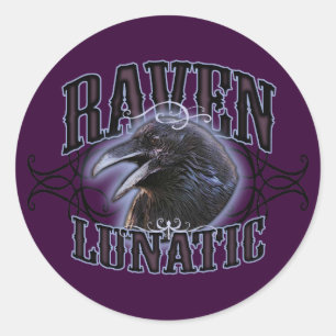 Sticker Rond Raven Lunatic