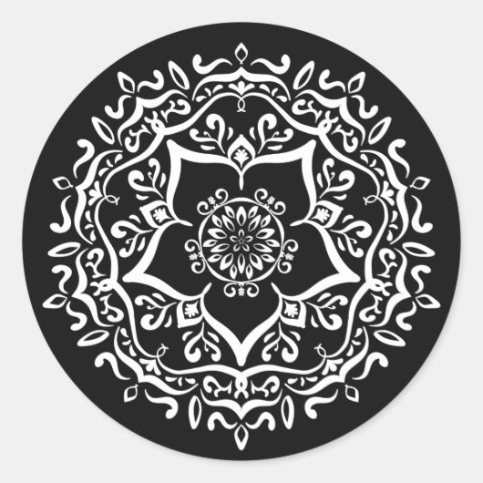 Sticker Rond Raven Mandala (Devant)