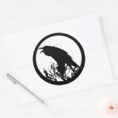 Sticker Rond Raven Moon (Enveloppe)
