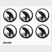 Sticker Rond Raven Moon (Feuille)