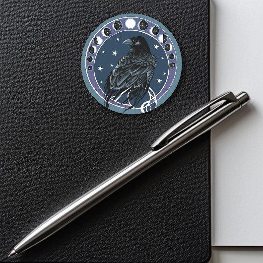 Sticker Rond Raven Moon