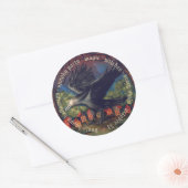 Sticker Rond Raven Moonlight sorcières Halloween Nuit (Enveloppe)