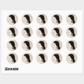 Sticker Rond Raven Silhouette (Feuille)