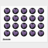Sticker Rond Raven Snake Rose Gothique Steampunk Biker Heart-sh (Feuille)