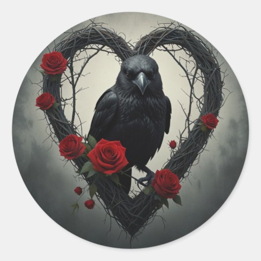 Sticker Rond Raven Valentine (Devant)