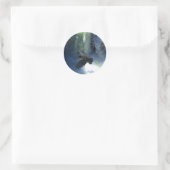 Sticker Rond RAVEN & WATER FALL Nature Cadeaux (Sac)