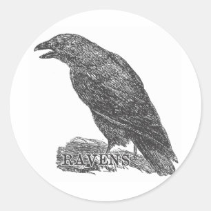 Sticker Rond Ravens Gear d'un jour d'antan