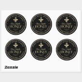 Sticker Rond Raw Tupelo Honey Black Gold Queen Bee (Feuille)