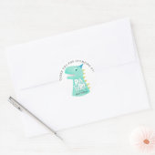 Sticker Rond RAWR Dinosaur Anniversaire Merci de fête Favoriser (Enveloppe)