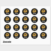 Sticker Rond Rawr Dough Funny Food Pun Dark BG (Feuille)