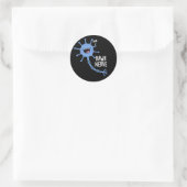 Sticker Rond Rawr Nerve Funny Neuron Nerve Pun Dark BG (Sac)