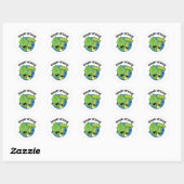 Sticker Rond Rawr Veggie Funny Food Pun (Feuille)
