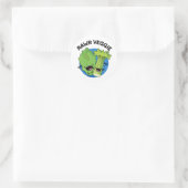 Sticker Rond Rawr Veggie Funny Food Pun (Sac)