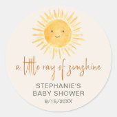 Sticker Rond Ray Of Sunshine Baby shower (Devant)