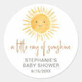 Sticker Rond Ray Of Sunshine Baby shower (Devant)