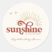 Sticker Rond Ray of Sunshine | Baby shower Boho (Devant)