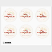 Sticker Rond Ray of Sunshine | Baby shower Boho (Feuille)