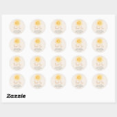 Sticker Rond Ray Of Sunshine Baby shower Merci (Feuille)