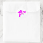 Sticker Rond Raygun rose (Sac)