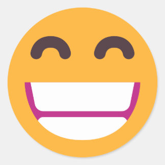 Sticker Rond Rayonnement Visage Souriant Yeux mignons Couleurs 