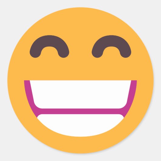 Sticker Rond Rayonnement Visage Souriant Yeux mignons Couleurs  (Devant)