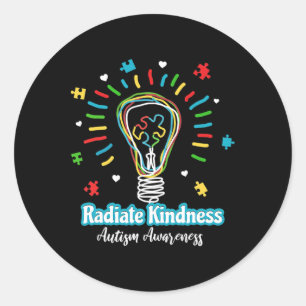 Sticker Rond Rayonner Kindness Sensibilisation sur l'autisme d'