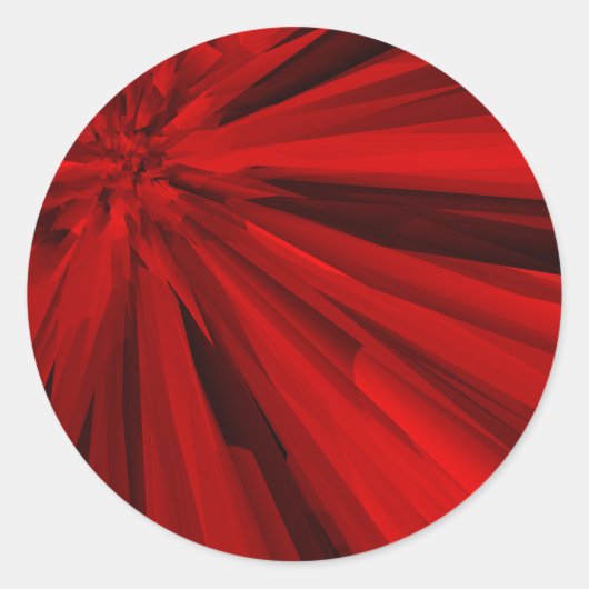 Sticker Rond rayons rouges noirs (Devant)