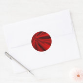 Sticker Rond rayons rouges noirs (Enveloppe)