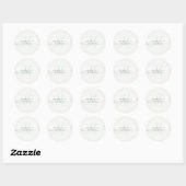 Sticker Rond Rayure argentée monogramme élégant (Feuille)