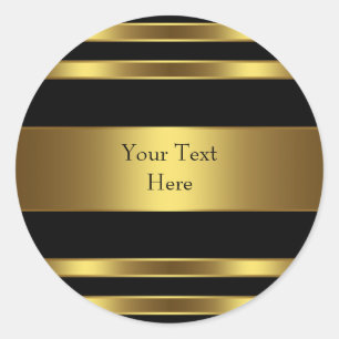 Sticker Rond Rayure noire et or