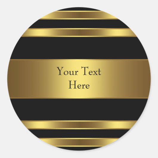 Sticker Rond Rayure noire et or (Devant)