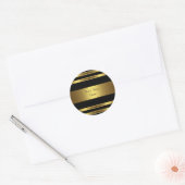 Sticker Rond Rayure noire et or (Enveloppe)