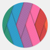 Sticker Rond rayures Abstraites, colorées, (Devant)