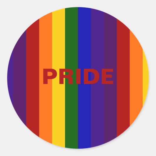 Sticker Rond Rayures arc-en-ciel (Devant)