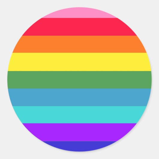 Sticker Rond Rayures arc-en-ciel (Devant)
