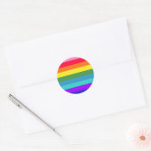 Sticker Rond Rayures arc-en-ciel (Enveloppe)