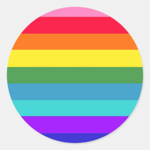 Sticker Rond Rayures arc-en-ciel