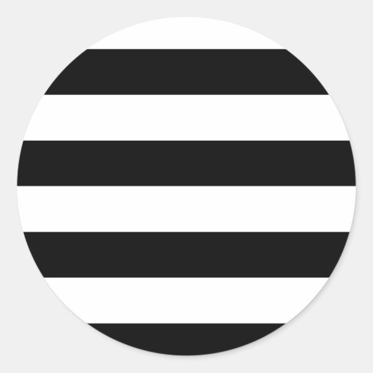 Sticker Rond Rayures blanches et noires modernes (Devant)