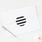 Sticker Rond Rayures blanches et noires modernes (Enveloppe)