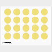 Sticker Rond Rayures Classiques Blanc - Jaune Doré (Feuille)