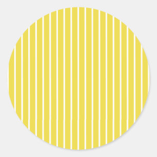 Sticker Rond Rayures Classiques Blanc - Jaune Doré
