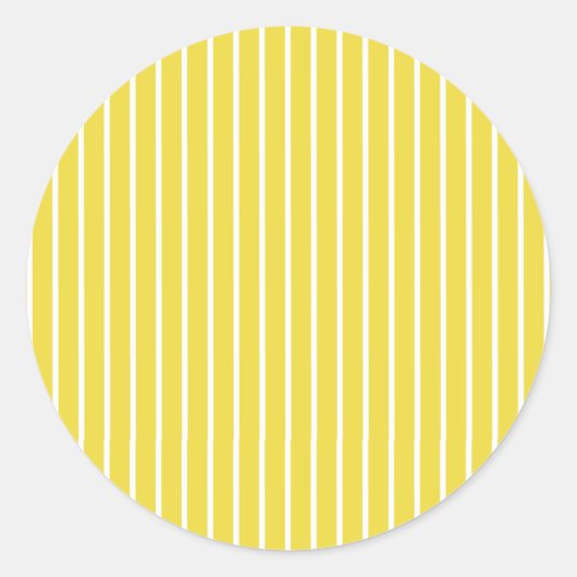 Sticker Rond Rayures Classiques Blanc - Jaune Doré (Devant)