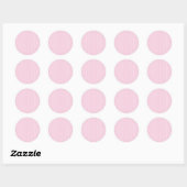Sticker Rond Rayures Classiques Blanc - Rose Clair (Feuille)