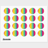 Sticker Rond rayures colorées (Feuille)